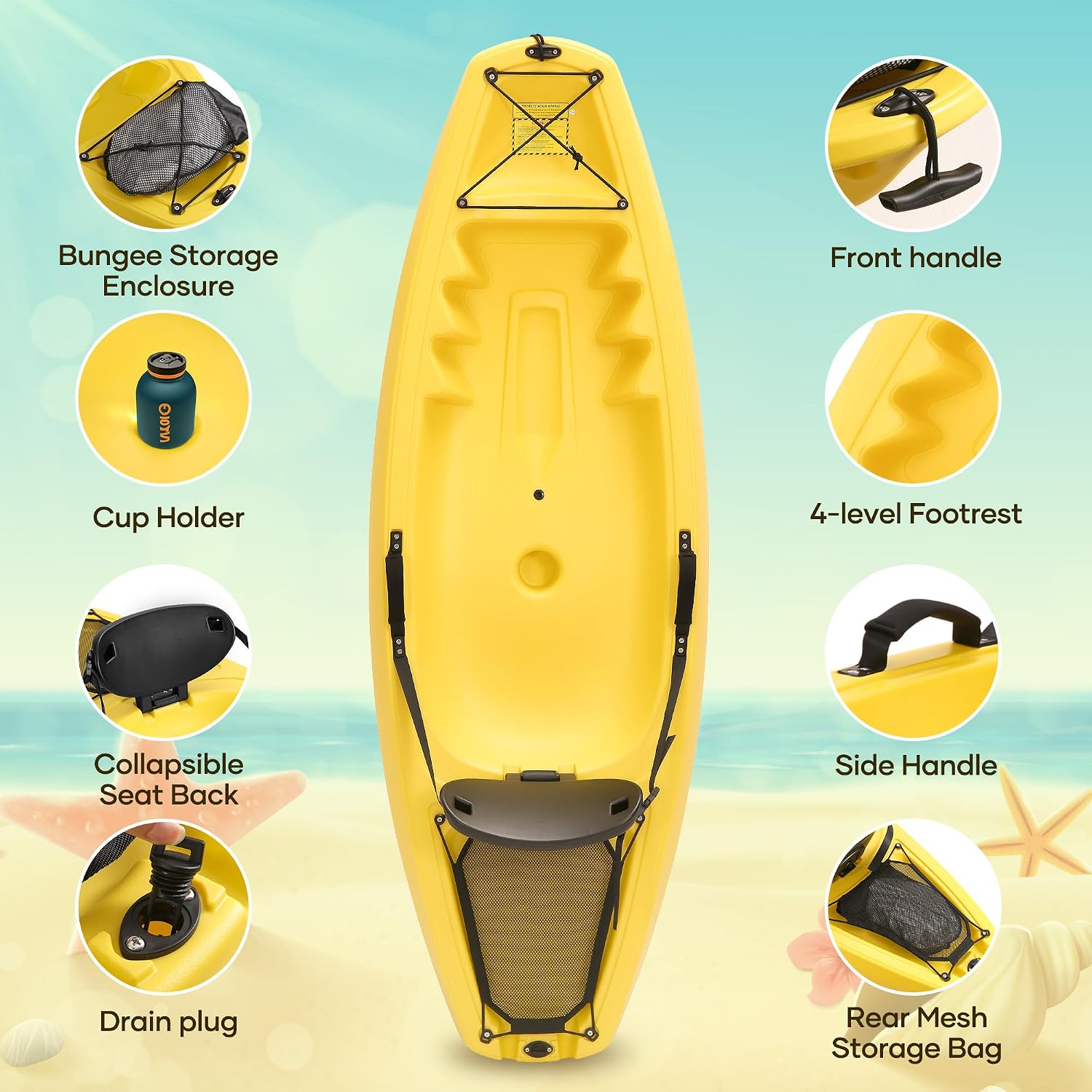 Kayak with Paddle 6.5 FT Recre - Fishing Kayak Paddle ulasan dan harga