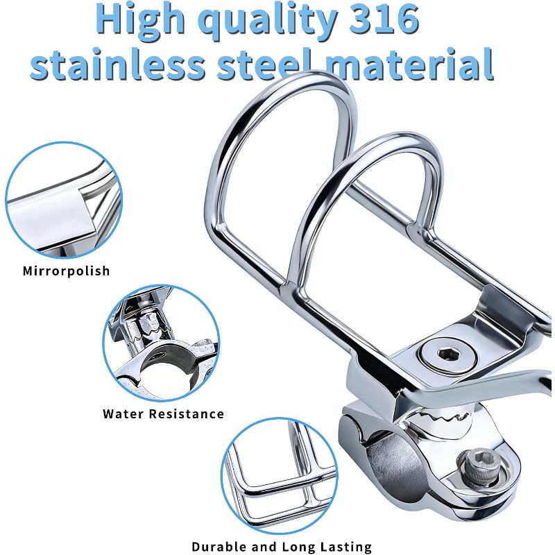 2Pcs 316 Stainless Steel Fishi - Fishing Kayak Rod Holder ulasan dan harga